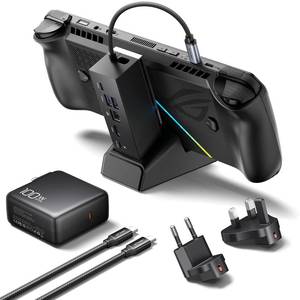 lot 5881 image: JSAUX Docking Station & 100W Charger for ROG Xbox Ally X (2025)ROG Ally XSteam DeckLegion Go, 6-in-1 Dock with HDMI 4K120Hz, Gigabit Ethernet, Dual USB A & USB C 3.2 Gen 1, 100W Charging - HB0609