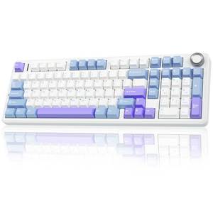 lot 5885 image: AULA F99 Pro Wireless Mechanical Keyboard with Knob,Creamy Sound,Tri-Mode BT5.0USB-C2.4GHz Hot Swappable Keyboard,Gasket Structure,RGB Backlit Computer Gaming Keyboards
