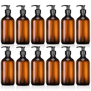 lot 5886 image: Tessco for you 12 Pack Amber Soap Dispenser Empty Plastic Pump Bottles Dispenser Refillable Shampoo Container for Hand Sanitizer Soap Lotion Body Wash Conditioner Bathroom Kitchen Travel(12 oz)