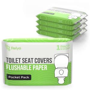 lot 5895 image: Toilet Seat Cover Paper Flushable (50 Pack) - XL for Adults and Kids Potty Training, 100% Biodegradable Travel Supplies Essentials for Public Restrooms, Airplane, Camping, Festivals