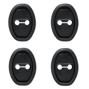 lot 5909 image: 4pcs Silicone Car Door Latch Covers, Universal Door Cushion Slam Stopper Strike Protective Lock Guard Protector for Noise Reduction & Shock Absorber Fits Most Cars SUVs Trucks (Black)