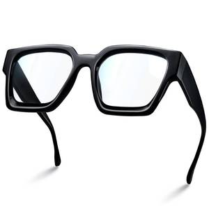 lot 5910 image: livho Oversized Eyewear Frame for Woman and Men - Rectangle Fashion Glasses for Computer, Chic Preppy Frame