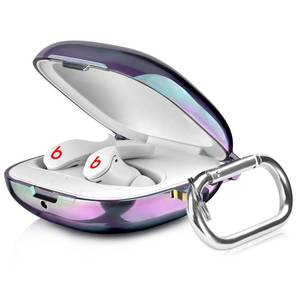 lot 5961 image: Filoto Compatible with Beats Fit Pro Case Cover, Hard Case for Apple Beats Fit Pro 2021 Shockproof Protective Earbuds Case with Keychain Accessories for Men Women Purple