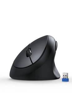lot 5968 image: TECKNET Ergonomic Mouse, 4800 DPI 5 Adjustable DPI Levels, Wireless Vertical Mouse, 6 Buttons, 2.4G Silent Mouse for Laptop, PC, Chromebook, Mac - Black