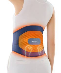 lot 5983 image: IKEEPFIT Portable Heating Pad for Back, Cordless Wearable Heat Belt with Massager for Lower Back Pain Relief, Battery Powered 8000 mAh Rechargeable, MAXwarm 3.0, Gift for Women Men 90-310 lbs