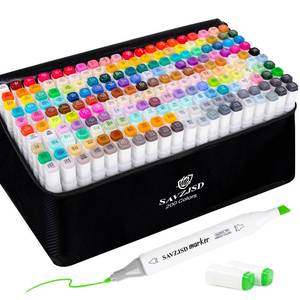 lot 5988 image: SAVZJSD 200 Colors Alcohol Markers, Alcohol Markers Set for Adults, Artists in Coloring, Sketching & Drawing (Fine & Broad)