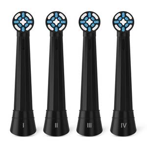 AmuLumon Tooth-brush Heads Replacement, Compatible with Oral B iO Electric Toothbrush, for Oral B iO 3 4 5 6 7 8 9 10 Series Electric Toothbrushes (BLACK, 4 PACKS)