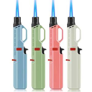 lot 6000 image: Samniu 4 Pack of Torch Lighter, Windproof Adjustable Jet Flame, with Safety Lock, Long Refillable Butane Torch Lighters for Grill, Camping, Candle, Stove (NO Gas)