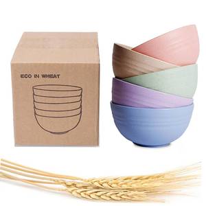 lot 6050 image: Choary Eco-friendly Wheat Straw Bowls, 4.7 inches mini Snacks Bowl Sets,Unbreakable Natural Non-Toxin mini Bowls for Fruits, Microwave Dishwasher safe BPA FREE set of 5.