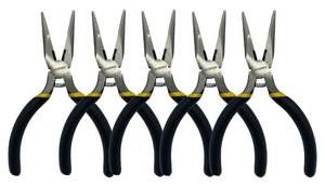 lot 6083 image: BOOSDEN 5 Pack Mini Precision Pliers Set, Small Needle Nose Pliers with Wire Cutter, Black
