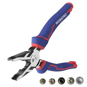 lot 6086 image: WORKPRO 8 Linesman PRO Screw Extractor Pliers(Combination Pliers) with Unique Non-slip Jaws, Stripped Screw Remover Tool, Lineman Plier for Quickly Removal of Damaged or Rusted Fasteners