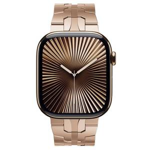 lot 6096 image: KADES Stainless Steel Link Bracelet for Apple Watch Band Series 1110 42mm Series 987 41mm 654 40mm Series 321 38mm, Heavy Duty Metal Strap for Men, Original Gold