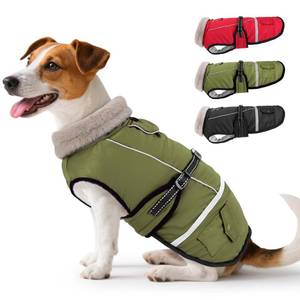 lot 6105 image: Dog Coat, Warm Dog Winter Coat Reflective Jacket Waterproof Fleece Vest, Pet Jacket Cozy for Cold Weather, Dogs Snowsuit Windproof, Adjustable Buckle for Large Dogs