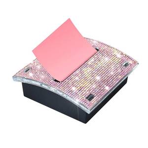 lot 6120 image: Rhinestone Self Sticky Note Holder Post it Note Dispenser Pop-Up Sticky Notes Dispenser 3 x 3 inch Post it Dispenser for Office Desk Accessories(Pink)