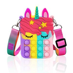lot 6125 image: Civan Small Pop Purse,Unicorn Pop Purse for Girl Boy and Women Pop Bag with Unicorn Pop Toy,Shoulder Bag Fidget Toys Pop Fidget Backpack Toy for ADHD Anxiety School Backpack Silicone Bag Pop for Girls