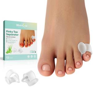 lot 6142 image: Welnove Gel Toe Separator, 12 Pack Pinky Toe Spacers, Aloe Vera Extract Infused Silicone Little Toe Spacers, Bunion Corrector, Bunion Cushions Pads for Preventing Rubbing & Relieve Pressure