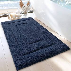 lot 6145 image: DEXI Bathroom Rug 24x16, Non Slip Washable Bath Mat for Shower Floor, Absorbent Soft Bathmat with Rubber Backing, Quick Dry Microfiber Carpet, Navy