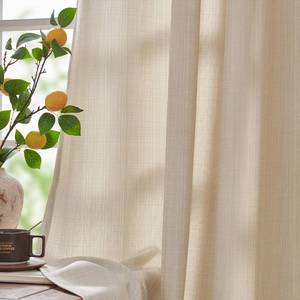 lot 6146 image: jinchan Beige Linen Textured Curtains 72 Inch Long 2 Panels for Living Room Bedroom Grommet Top Light Filtering Window Drapes for Bedroom Heathered Beige