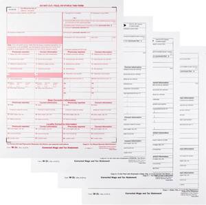 lot 6171 image: W-2C Tax Forms 4-Part Set, Corrected Wage and Tax Statement, 25 Pack