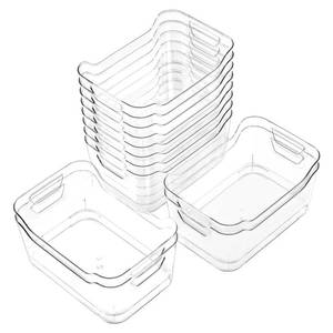 lot 6174 image: AntStep 6 Pack Clear Plastic Storage Bins, Pantry Organizers and Storage, Clear Pantry Organizer Bins, Plastic Containers with Handle for Kitchen,Freezer,Cabinet,Closet,Bathroom Under Sink Storage