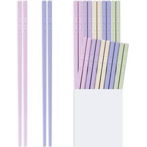 lot 6181 image: Hiware 10-Pair Reusable Fiberglass Chopsticks, Non-Slip Chop Sticks Set Japanese Style, Dishwasher Safe, 9.5-Inch