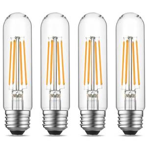 lot 6184 image: Gozelux Dimmable E26 Edison Bulb, AC120V Warm White 2700K Light Bulbs, 6W Equal 60 watt 750LM Tubular T10 LED for Rustic Pendant, Chandeliers, Wall Sconces,Vanity, Pack of 4