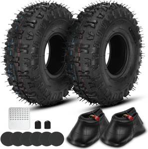 lot 6190 image: GREHUA 4.10-4 4.103.50-4 410350-4 Tire and Inner Tube Replacement for Go Kart ATV Lawn Mower Snow Blower Hand Truck Dollies Wheelbarrow Rototiller Compressor Generators Parts 2 Pack