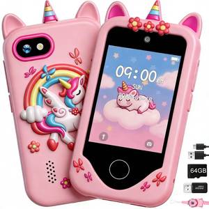 lot 6217 image: Kids Smart Phone for Girls, Touchscreen, 64GB Card Birthday Gifts for Girls Age 3, 4, 5, 6, 7, 8, 10 Year Old, Toddler Educational Learning Toys Phone with Dual Camera, Game, Music Player