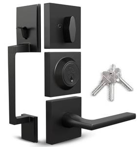 Mega Handles Modern Black Door Entrance Set