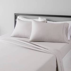lot 5980 image: Amazon Basics Lightweight Super Soft Easy Care Breathable Microfiber 4 Piece Cozy Comfortable Bed Sheet Set, Wrinkle Resistant with 14-Inch Deep Pockets, Queen, Lavender, Solid