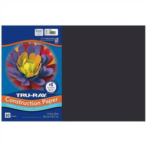 lot 6216 image: Tru-Ray PAC6589 Construction Paper Bulk Assortment, Black 12 x 18, 50 Sheets