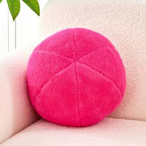 lot 6234 image: Uvvyui Hot Pink Ball Pillow, 8 Cute Mini Round Throw Pillow Faux Rabbit Fur Room Decorative Throw Pillow, Ball Shaped Pillow Plush Cushion for Couch, Sofa, Bedroom