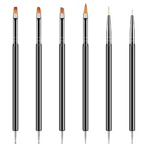 lot 6246 image: Artdone Nail Dotting Tools 6PCS Double-ended Nail Art Brushes Kit Nail Art Gel Polish Liner Brushes Design Pen For Nail Drawing And Nail Paint Brushes Small Detail Brushes