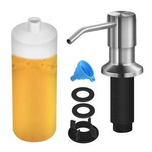 lot 6259 image: Soap Dispenser for Kitchen Sink, Built in Sink Soap Dispenser Lotion Dispenser with 17 OZ Bottle, Refill from The Top Bar Sink Soap Dispenser, Brushed Nickel (1 Pack)