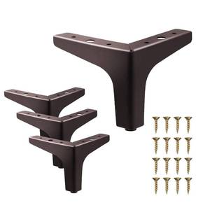 lot 6262 image: AODIOU Furniture Legs Brown Metal feet Cabinet Legs 4 Inch Vintage Sofa Replacement Legs for Furniture Set of 4