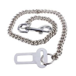lot 6267 image: JLEivvi Stainless Steel No chew Dog Car Seat Belt, Stainless Steel Dog Car Seat Belt Vehicle Travel Dog Harness Dog Chain Pet Vehicle Safety Restraint Cable for Puppy Small Medium Large Dogs(60cm)