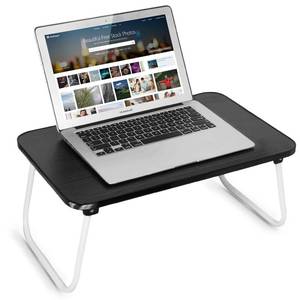 lot 6280 image: Lap Desks Laptop Tray for Bed or Couch, Breakfast Serving Tray with Folding Legs,Portable & Lightweight Mini Table, Laptop Stand for Working, Reading and Writing,Black
