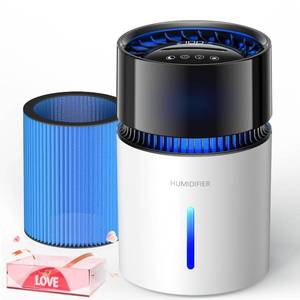 lot 6281 image: 3L Mist-Free Evaporative Humidifier for Bedroom, Top Fill Humidifier Work with Tap Water, Touch Control,USB Powered, Sleep Mode, Night Light,1-8H Timer, Easy-Clean Design for Home Office