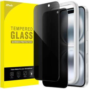 lot 6299 image: JETech Privacy Screen Protector for iPhone 16 6.1-Inch, Anti-Spy Tempered Glass Film with Easy Installation Tool, 2-Pack