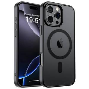 lot 6300 image: SUPFINE Magnetic for iPhone 16 Pro Max Case (Compatible with MagSafe) (Military Grade Drop Protection) Translucent Matte Shockproof Phone Cover, Black