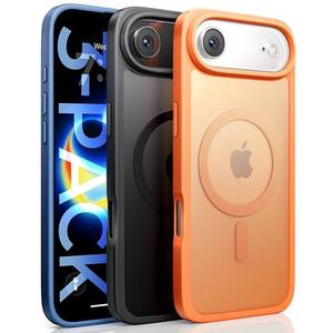 lot 6302 image: LISEN 2-Pack Magnetic Shockproof for iPhone Air Case Slim Fit for MagSafeMilitary Grade Drop Protection Translucent Matte Phone Case for i Phone 17 Air, Cosmic Orange, Space Black, Deep Blue MISSING ORANGE ONE