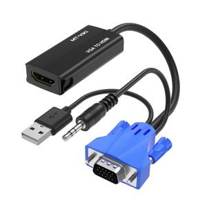 lot 6303 image: MT-VIKI VGA to HDMI Adapter, 1080P Converter with AudioUSB Power from VGA ComputerLaptop to HDMI TVMonitor, Male to Female (1 Pack)