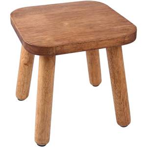 lot 6311 image: Wesketch 9.3 Inch Wooden Step Stool for Adults and Toddlers, Portable & Sturdy, Plant Stool with Four Detachable and Assembled Legs for Playroom, Kitchen, Bedroom, Bathtub-Walnut