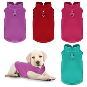 lot 6322 image: 4 Pcs Dog Fleece Vest Sweater Winter Warm Dog Sleeveless Jacket Soft Pullover Fleece Cold Weather Coat Hoodie with D-Ring Leash for Small Medium Dogs Unisex (Purple, Blue, Rose, Red, Medium)