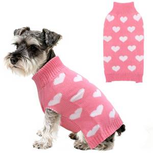 lot 6323 image: PAYHTOW Valentines Dog Sweater, Knit Pet Small Dog Sweater Holiday Valentines Day Outfit Clothes for Small Medium Large Dogs Pets (Pink, Large)