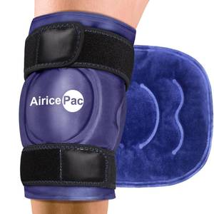 lot 6335 image: AiricePac Ice Pack for Knee Pain Relief, Reusable Gel Ice Wrap for Injuries, Swelling, Knee Replacement Surgery, Cold Compress Therapy for Arthritis, Meniscus Tear and ACL, Blue