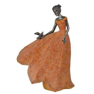 lot 6341 image: Guichifun Fairy Statue Collection Home Decoration - Orange Leaf Angel Girls Resin Fall Christmas Decor for Outside or Inside Rustic Garden Outdoor Yard Decorations Figurines Gift 8.5 x 5.25 x 12 Inch