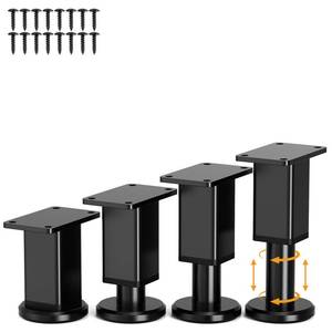 lot 6342 image: Smipam 4 Pcs Adjustable Metal Furniture Legs, 3.2-4.9 inch, Heavy Duty Replacement Couch Legs with Rubber Non-Slip Base, Bed Support Feet Risers for SofaTableCouchDresserCabinetBed Frame Slats