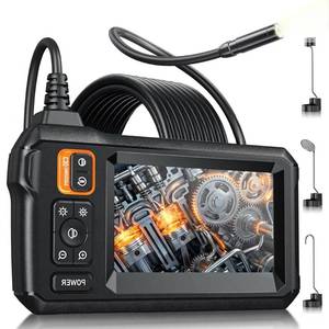 lot 6344 image: Endoscope Camera with Light, Inspection Borescope Camera with 4.3 IPS Screen, 1920P HD with 8 LED Lights, 16.5FT Semi-Rigid Cord Bore Scope, IP67 Waterproof Endoscope for Sewer, Tools(Orange)