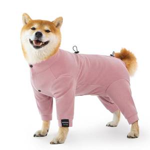 lot 6363 image: Dog Winter Warmer Fleece Onesie, Bodysuit for Small Medium Large Dogs, Stretchy Cold Weather Pet Warmer Jumpsuit Puppy Onesie Lightweight, Pink, Medium